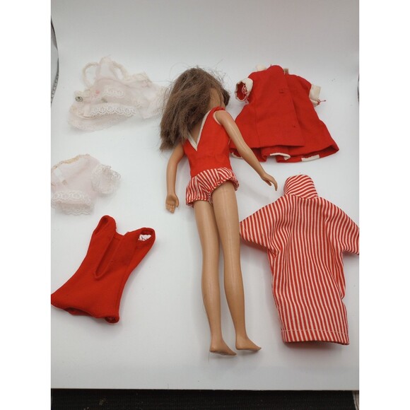 Vintage Skipper Doll 1960's Straight Leg Original Swimsuit Barbie Ken Mattel - Picture 2 of 16